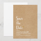 Invitation Définition de Save the Date en écriture Rustic Gol (Devant / Derrière)