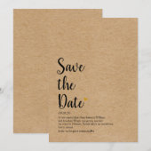 Invitation Définition de Save the Date en écriture Rustic Gol (Devant / Derrière)