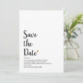 Invitation Définition de Save the Date Script Cœur d'Or (Debout devant)