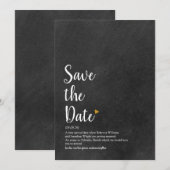 Invitation Définition de Save the Date Script Cœur d'Or (Devant / Derrière)