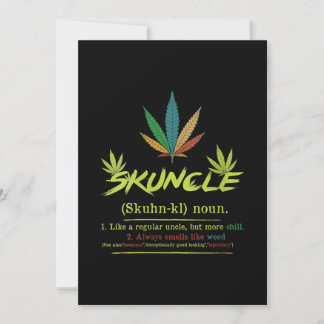 Invitation Définition de Tatie Fumée de Weed Oncle Drôle pour