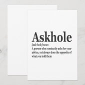 Invitation Définition de trou de cul Dictionnaire de blague h (Devant / Derrière)