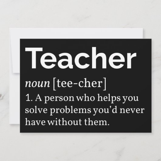 Invitation Définition d'enseignant (Devant)