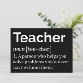 Invitation Définition d'enseignant (Debout devant)