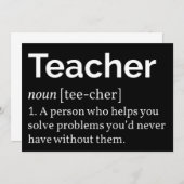 Invitation Définition d'enseignant (Devant / Derrière)