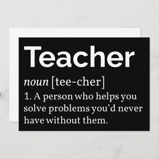 Invitation Définition d'enseignant (Devant / Derrière)