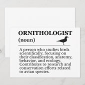 Invitation Définition d'ornithologue - Vogelkunde (Observatio (Devant / Derrière)