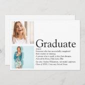 Invitation Définition Du Diplôme 2 Photo Noir Et Blanc (Devant / Derrière)