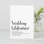 Invitation Définition du Mariage de script Gold Heart (Debout devant)
