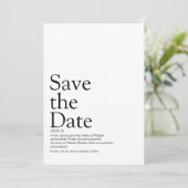 Invitation Définition simple et moderne de la date de sauvega (Debout devant)