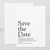 Invitation Définition simple et moderne de la date de sauvega (Devant / Derrière)