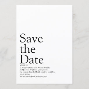 Invitation Définition simple et moderne de la date de sauvega