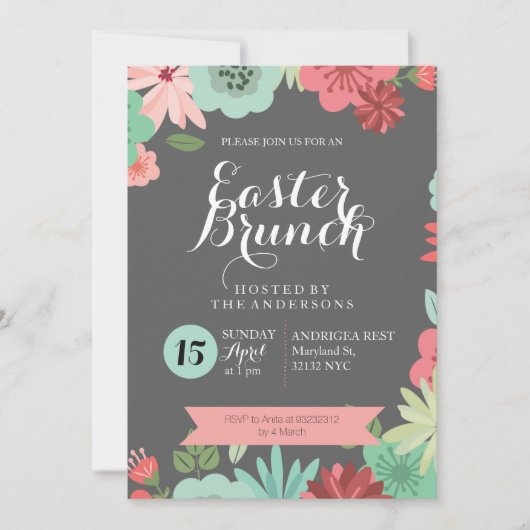 Invitation d'Egghunt de brunch de Pâques de (Devant)