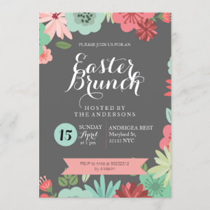 Invitation d'Egghunt de brunch de Pâques de