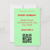 Invitation d'église Rouge Vert Rassemblement avec (Dos)
