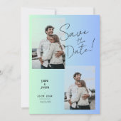 Invitation Dégradé bleu vert de photo moderne pour annonce de (Devant)