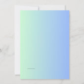 Invitation Dégradé bleu vert de photo moderne pour annonce de (Dos)