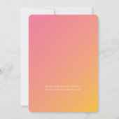 Invitation dégradé jaune rose étoile bat mitzvah moderne (Dos)