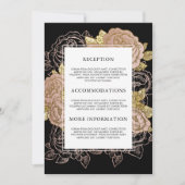 Invitation Dégradé or et Parties scintillant | Rose Gold Flor (Devant)