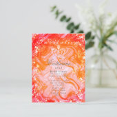 Invitation dégradé pêche orange couronne scintilla (Debout devant)
