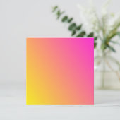 Invitation dégradé rose et jaune (Debout devant)