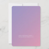 Invitation dégradé rose pourpre bat mitzvah (Dos)