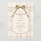 Invitation Dégradé tartan à carreaux marron beige doux avec n (Devant)