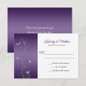 Invitation Dégradé violet et papillons argentés tourbillonnan (Devant / Derrière)