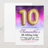 Invitation dégradée pour 10e anniversaire (Devant / Derrière)