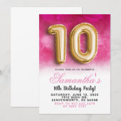 Invitation dégradée pour 10e anniversaire (Devant / Derrière)