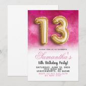 Invitation dégradée pour 13e anniversaire (Devant / Derrière)