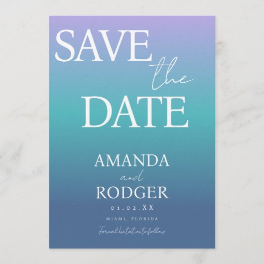 Invitation Dégradés de bonbons à save the date (Devant)