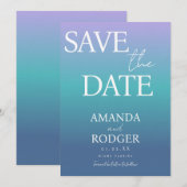 Invitation Dégradés de bonbons à save the date (Devant / Derrière)