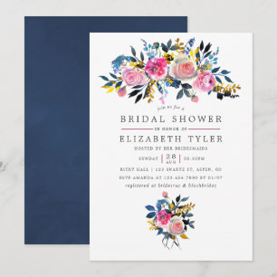 Invitation Dégradés de couleurs tendance Fleurs aquarelles po