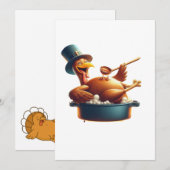 Invitation Dégraisseur de dinde de Thanksgiving (Devant / Derrière)