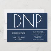 Invitation Degré DNP Blue White Graduation Party (Devant)