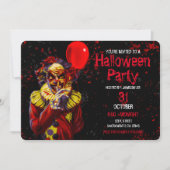Invitation Déguisement de clown pour soirée Halloween effraya (Devant)