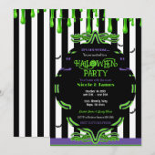 Invitation Déguisement de fantôme Halloween Slime Vert Soirée (Devant / Derrière)
