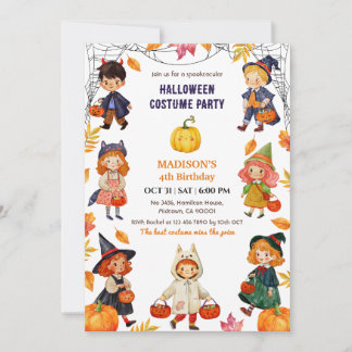 Invitation Déguisement de fête d'anniversaire Halloween pour