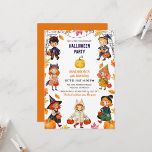 Invitation Déguisement de fête d'anniversaire Halloween pour 