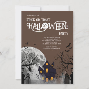 Invitation Déguisement de fête d'Halloween pour enfants marro
