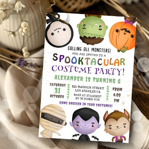 Invitation Déguisement de monstres mignons pour enfants pour