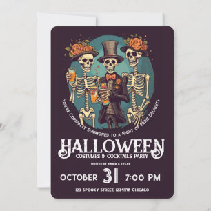 Invitation Déguisement de squelette pour adulte pour soirée d