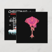 Invitation Déguisement drôle de flamant rose sans tête pour H (Devant / Derrière)