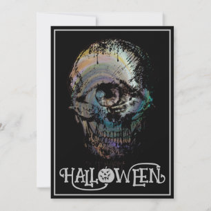 INVITATION DÉGUISEMENT FÊTE D'HALLOWEEN CRÂNE À UN ŒIL MORT