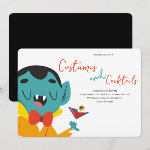 Invitation Déguisements de vampire mignons et cocktails Hallo