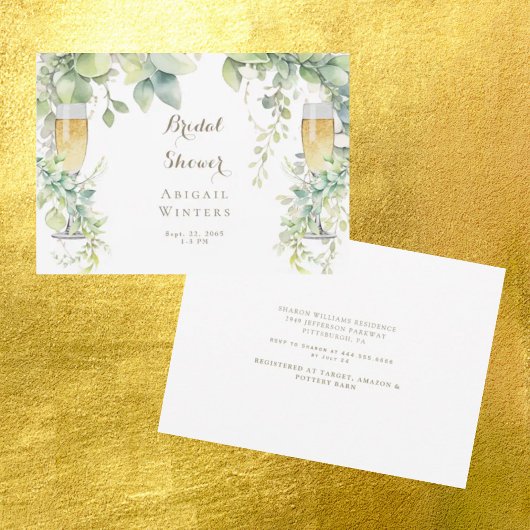Invitation Dégustation de Champagne Botanique Mariage Blanc
