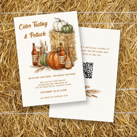 Invitation Dégustation de cidre d'automne et rassemblement au