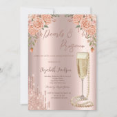 Invitation Dégustation de prosecco et perles pour mariage (Devant)