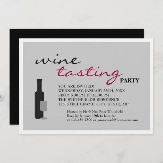 Invitation Dégustation de vin (Devant / Derrière)